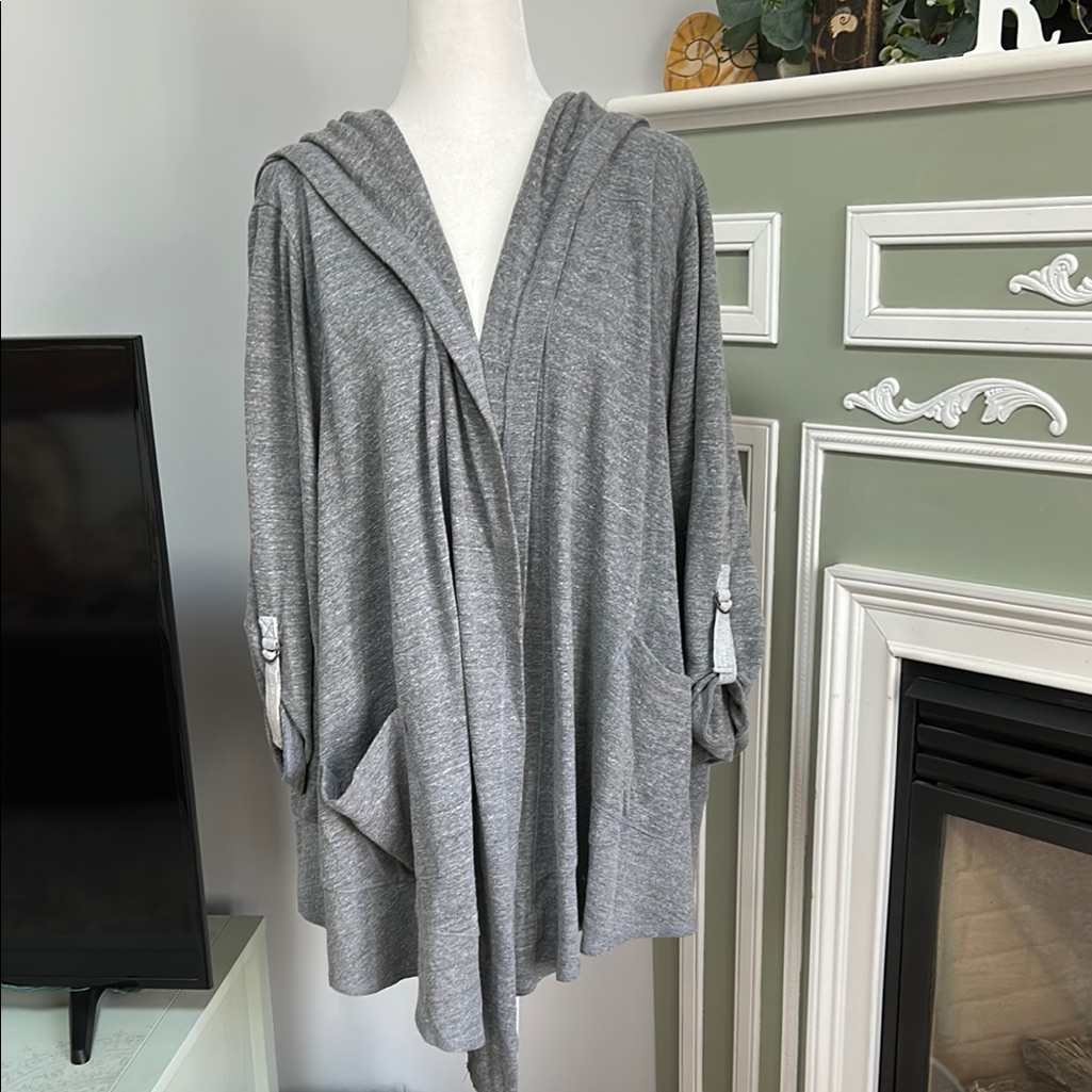 Splendid Gray Hooded Cardigan